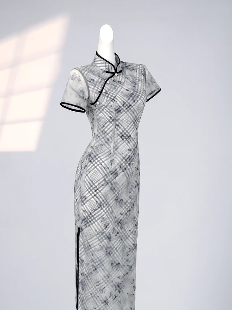 Revised Traditional Chinese Sle Ele anghai Lady's Wear Daily Low Cut ort Sve Long Dr Retro Faion