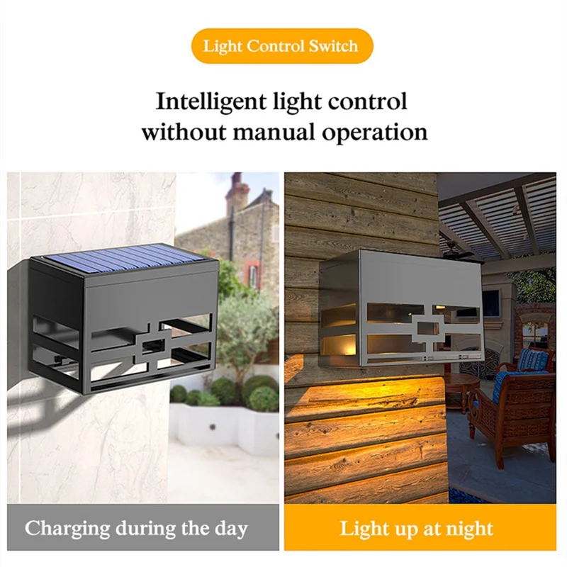Lampade da parete solari Luci da recinzione per esterni Luci per scale solari impermeabili a LED Luci per patio esterno