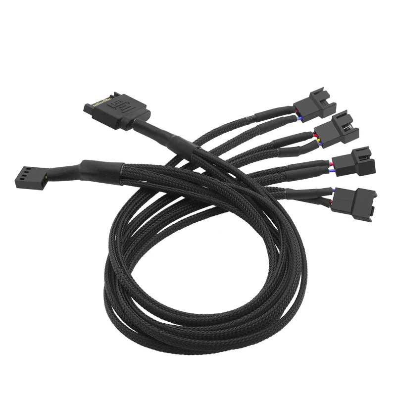 Ventola del Computer PWM controllo della temperatura linea SATA un punto cinque SATA a 4pin linea un trascinamento cinque Hub elaborazione della rete del pacchetto