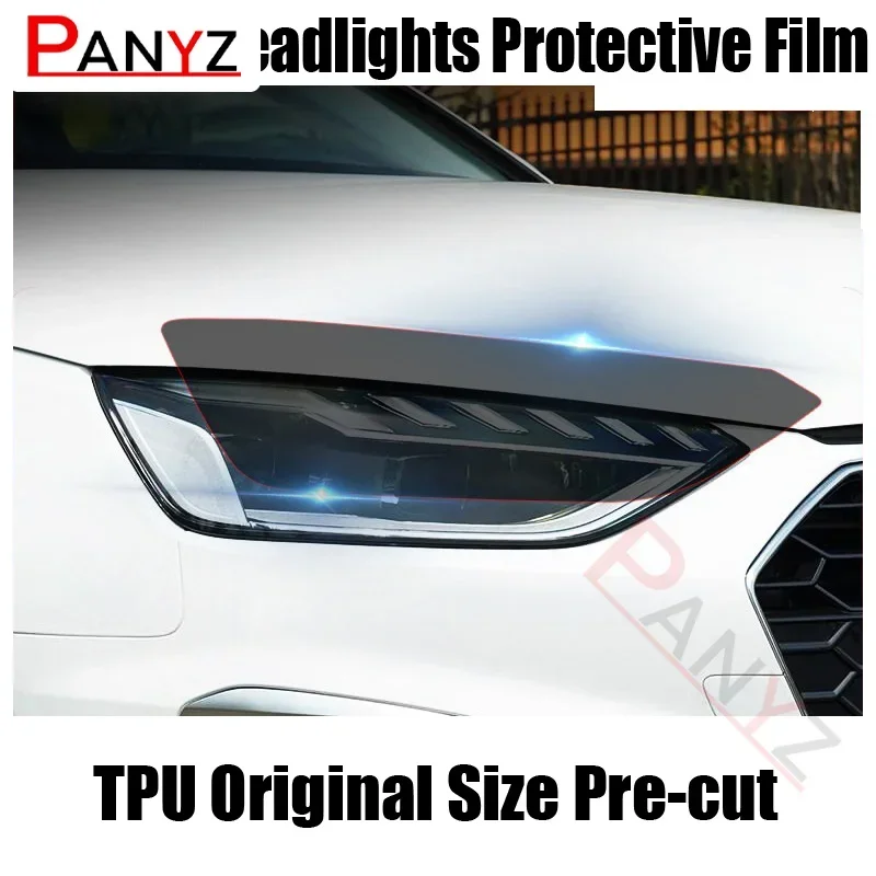 

Car Headlights Tint Black Transparent Protective Film TPU Sticker Headlamps Restoration Precut For Audi A3 A4 A5 A6 Accessories