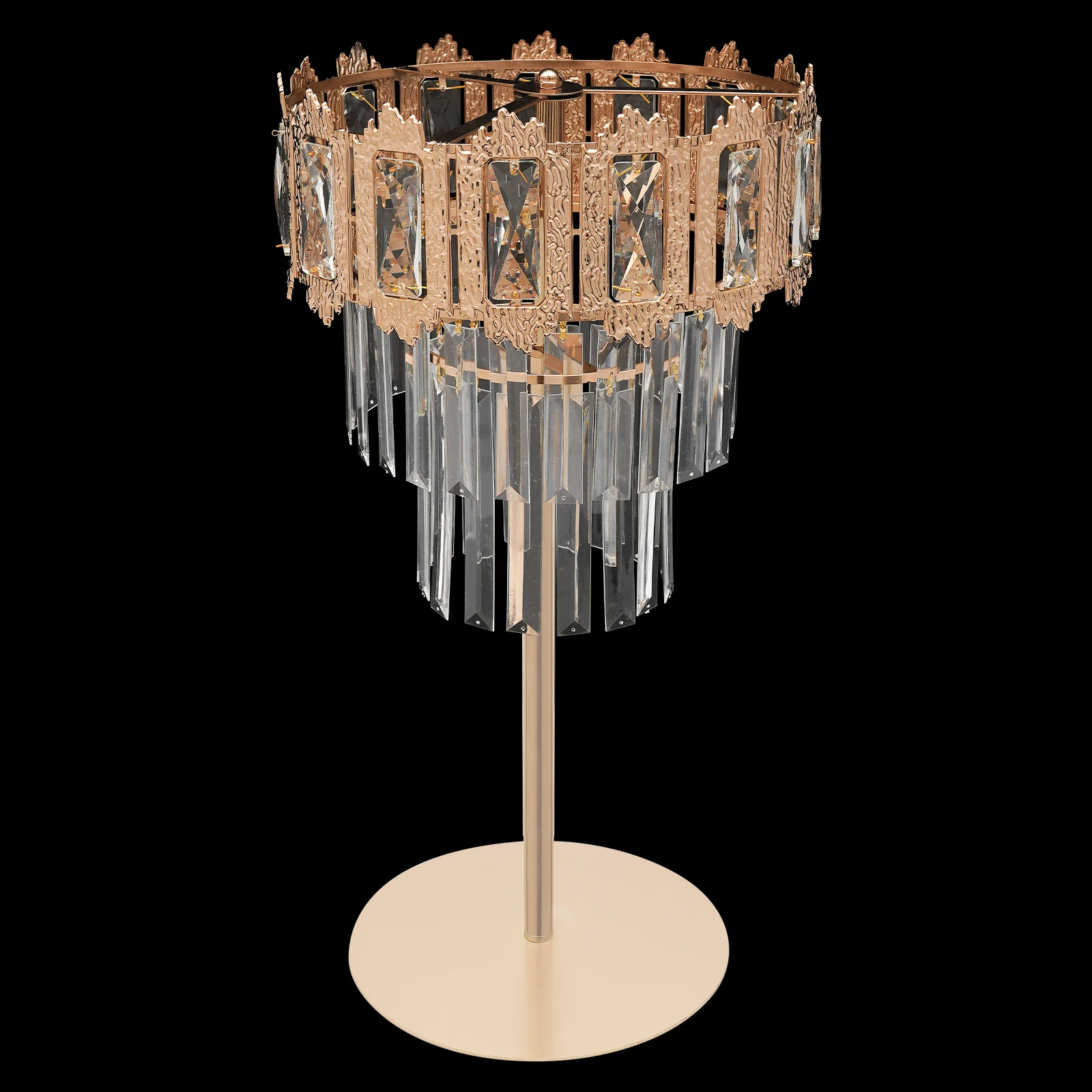 Crystal Flower Stand, Crystal Wedding Flower Stand, Gold Iron Acrylic Display Rack, Modern Decorative Floral Holder, K5 Crystal Pendant, Anti-scratch Durable Design, Tabletop Centerpiece for Wedding, Party, Home Décor