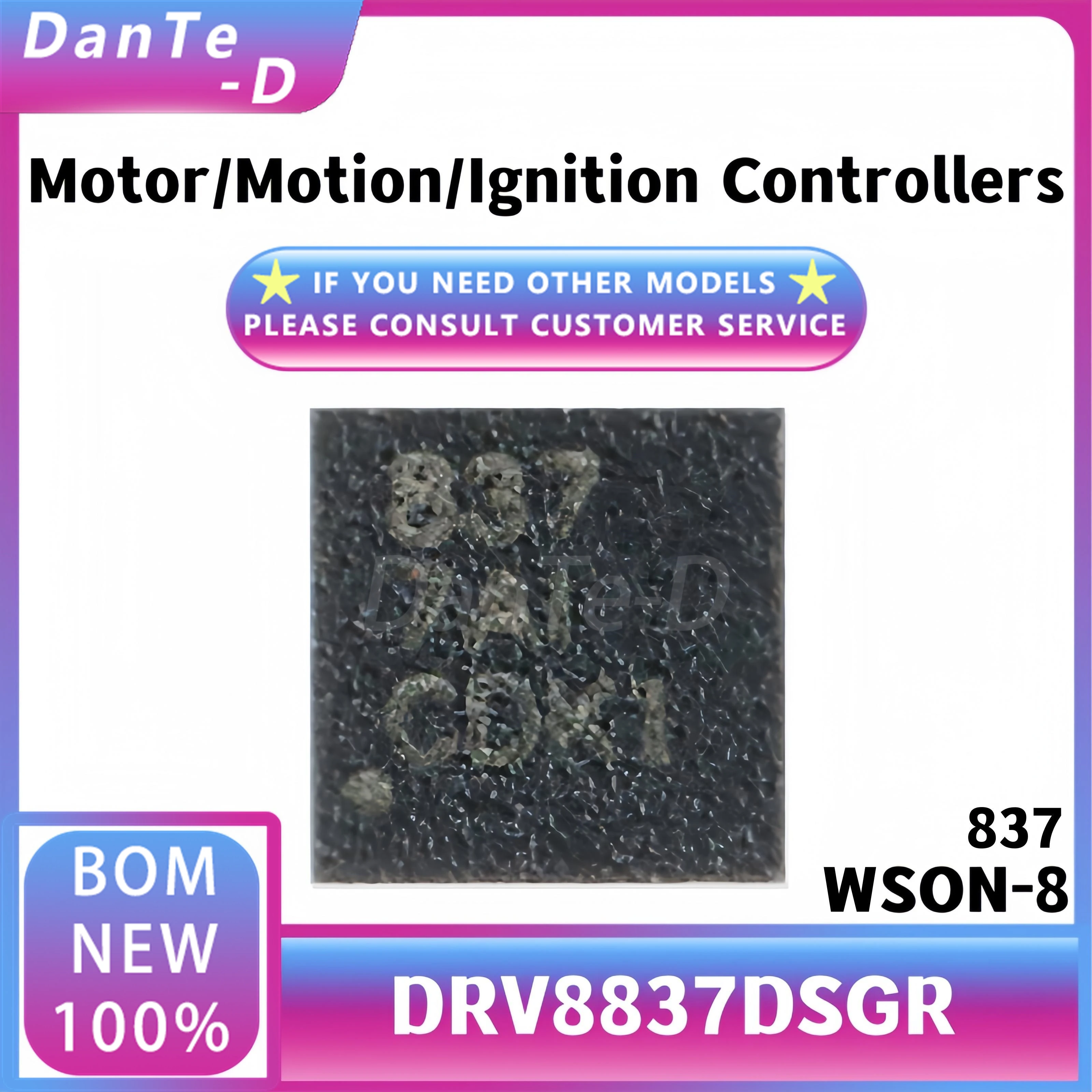 10PCS DRV8837DSGR WSON-8 Silkscreen 837 Low Voltage H-Bridge Motor Driver IC Original Authentic