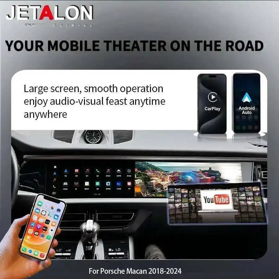 Car Radio GPS Carplay Multimedia Player Upgraded Interactive Stereo Dual Screen PCM 5.0 For Porsche Macan 2018-2024