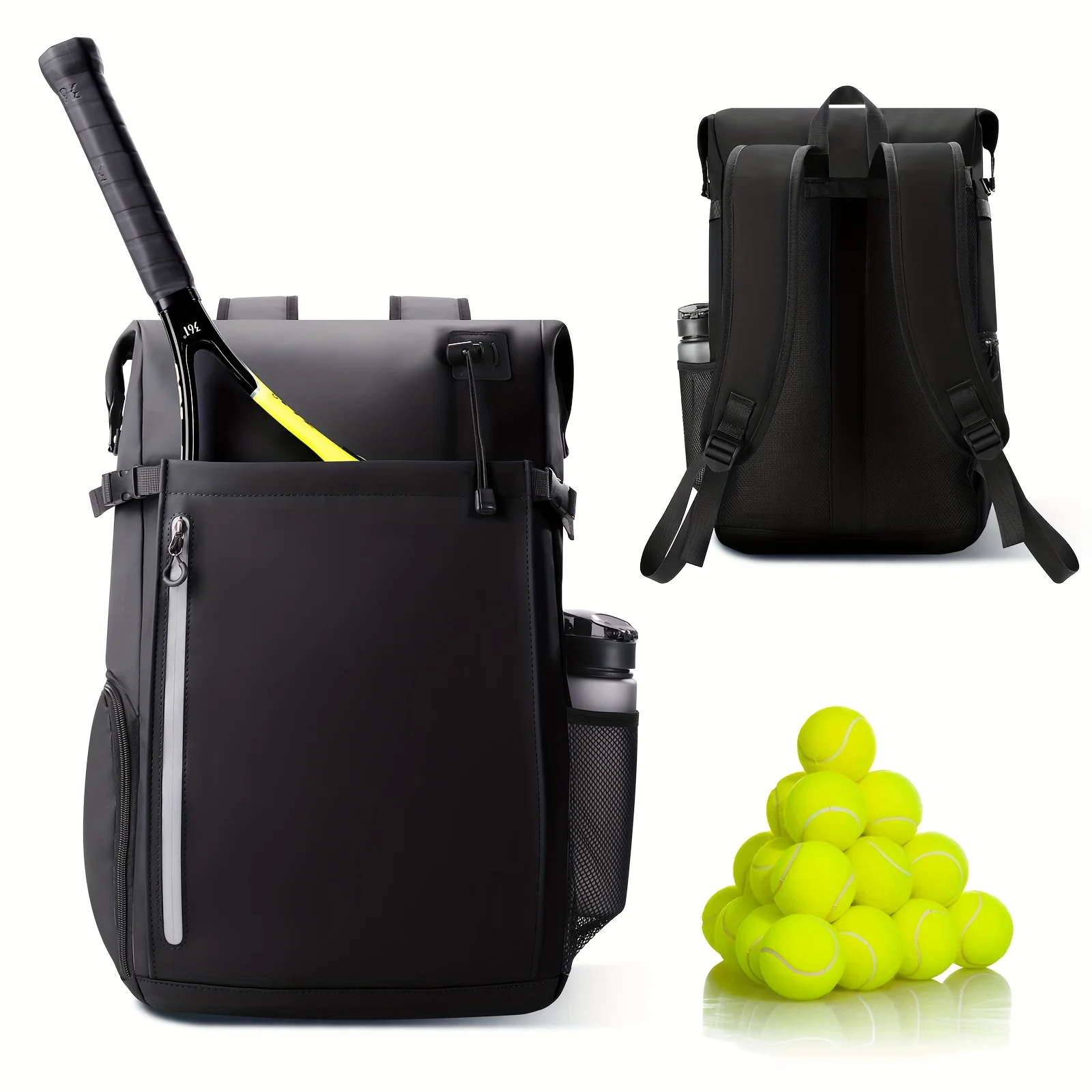 

Tennis Bag Tennis Backpack - Large tennis bag holding tennis rackets pickleball rackets badminton rackets squash rackets balls