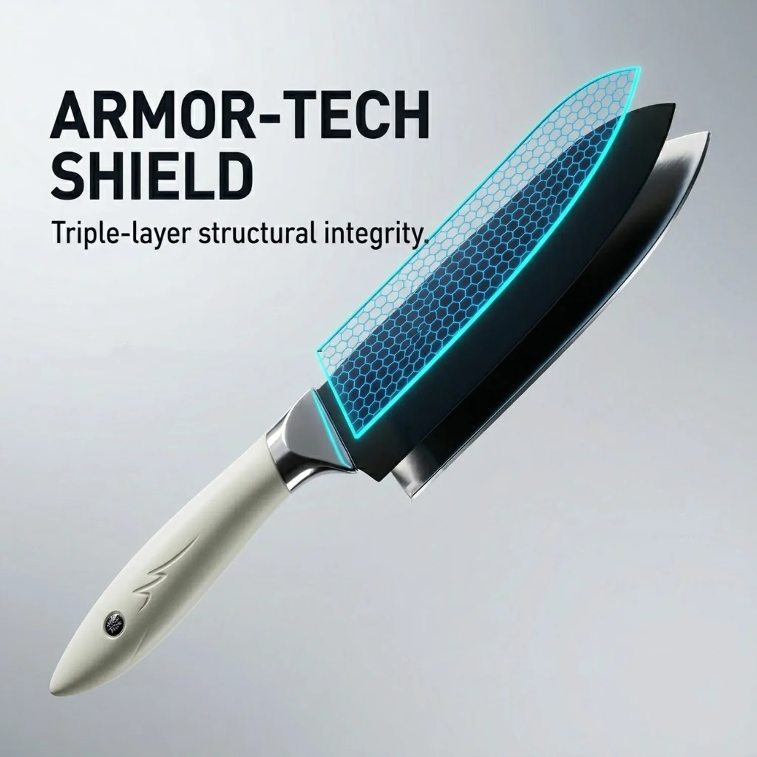 Non-Stick Stainless Steel Kitchen Knife Set, Chef & Fruit Slicing Knives with Ergonomic Streamline Handle for Precise Cutting