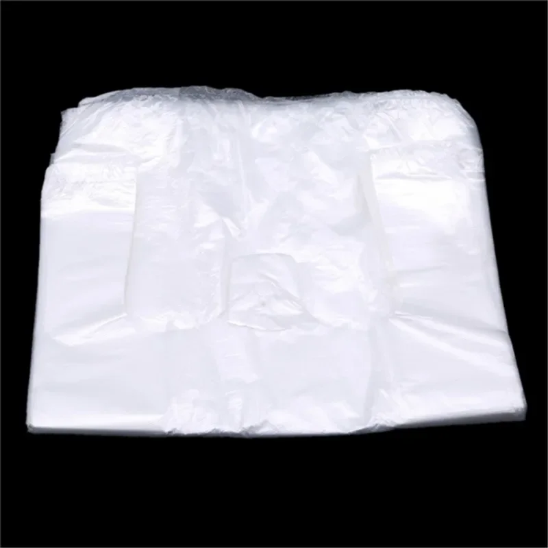 Kunststoff-Einkaufstasche, 100 Stück, transparente Einkaufstasche, Supermarkt-Plastiktüten mit Griff, Lebensmittelverpackung – Detail 14