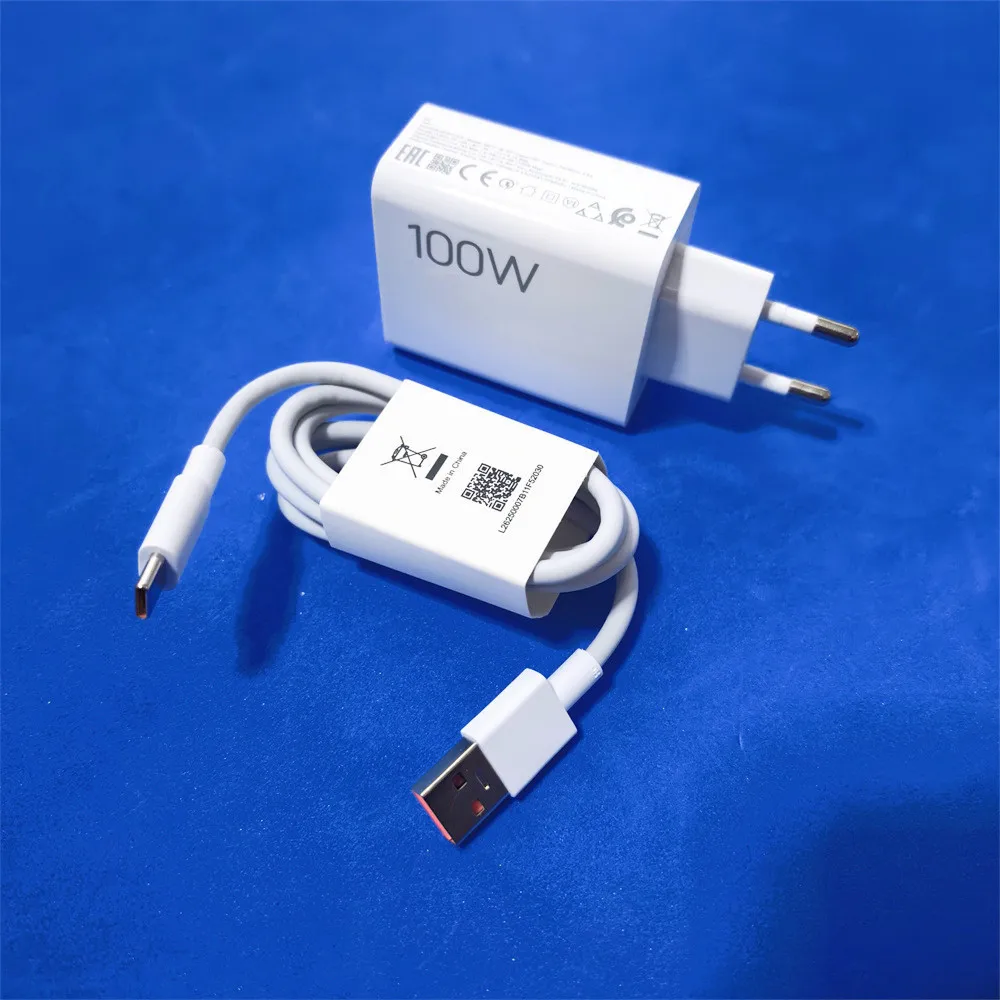 For Xiaomi 100W Charger POCO X8 X7 Pro EU Adapter Hypercharge 1/1.5/2 M 6A Type C Cable for Mi 17 Pro 15 14 UItra Redmi K90 Pro