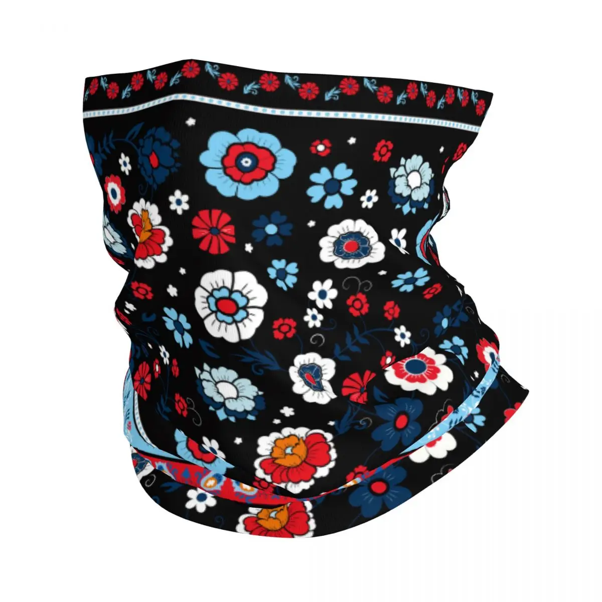 Indian Flower Pattern Thin Wrap Scarf Bandana Neck Gaiter Face Cover Headband