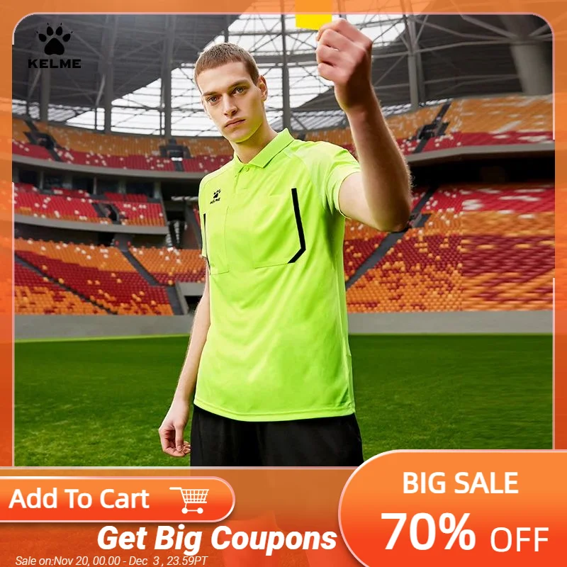 

KELME Men Referee Jerseys Football Jersey Sets Professional game Soccer Uniform Short Sleeve Custom Tracksuit 8351ZB1086