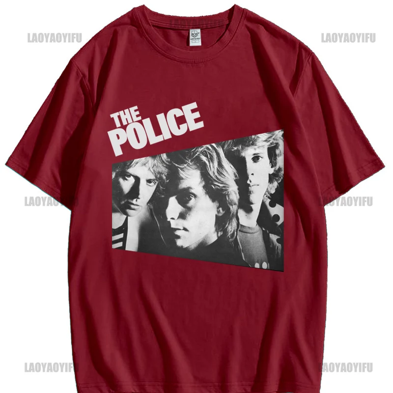 The Police Band Newest TShirt for Men Gifts Streetwear Cotton Round Neck Basic T Shirt Hip Hop Birthday harajuku