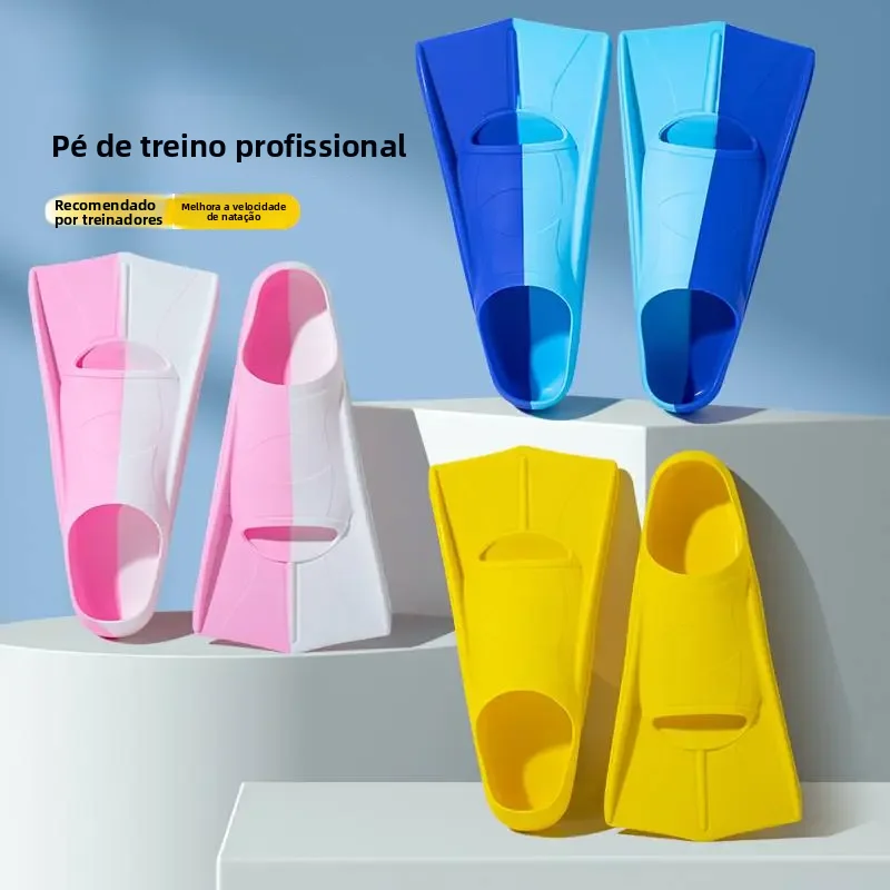シリコン製ダックパームスイミングフィン-大人用バタフライストロークトレーニングシューズ-子供用フリースタイルダイブ水中フットボード