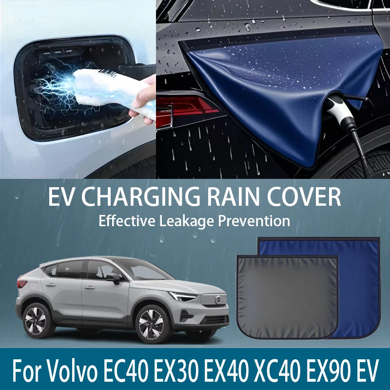 Electric Vehicle Charger Port Cover Outdoor Rainproof Protection Dustproof Covers For Volvo EC40 EX30 EX40 XC40 Car Accessories