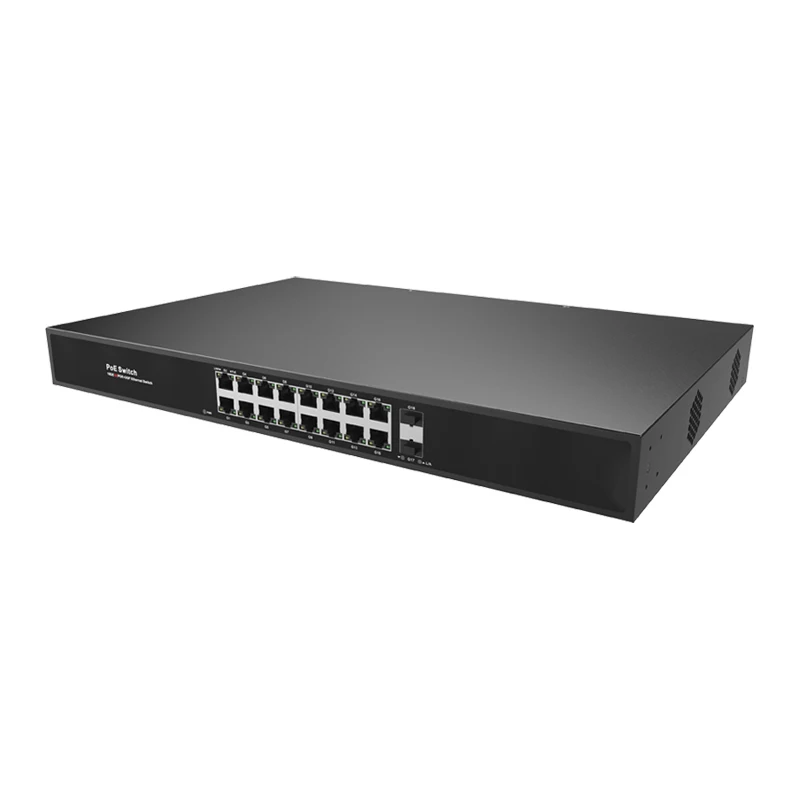 JT-COM 18-port Gigabit BT Ethernet POE Switch 16*100/1000Base-T POE Ports + 2*1.25G SFP Switch