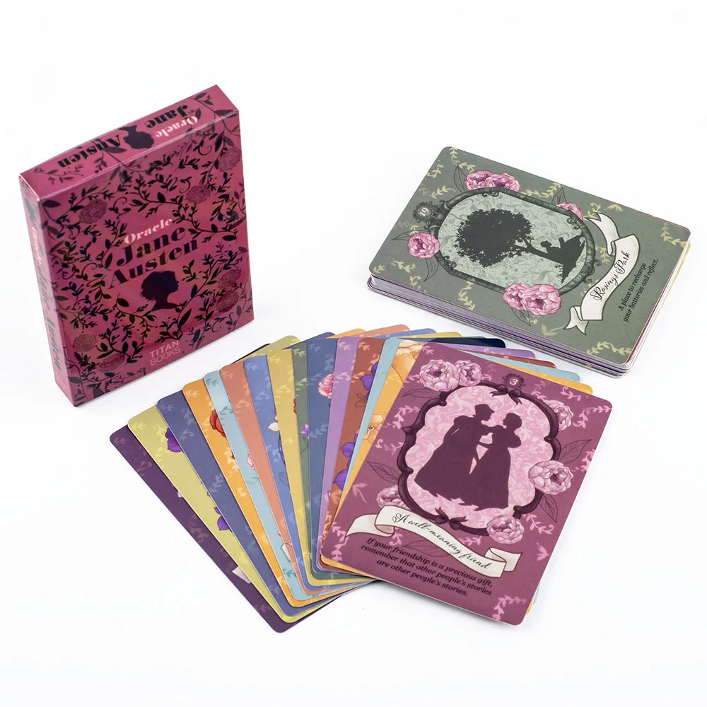 Baraja de Oráculos de Jane Austen, Juego de 40 Cartas de Adivinación Literaria, Cartas de Tarot con Ilustraciones Estilo Regency, 10.3*7.3cm