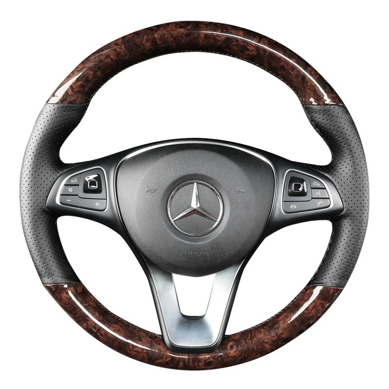 For Mercedes Benz c200l e200l e300l glc260l c260l gla200 DIY private custom leather hand sewn steering wheel cover