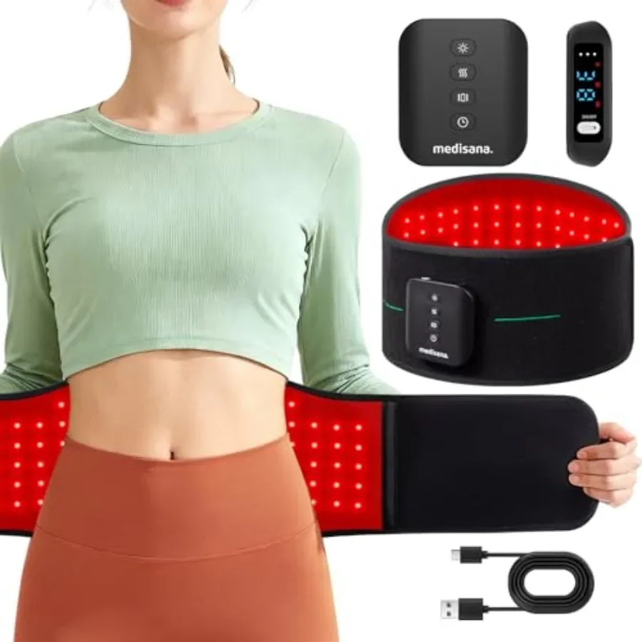 

3in1 Red Light Therapy Belt Cordless Infrared Red Light Therapy for Body with MultiMode Red Light Pulse Heat Vibration 660nm 85
