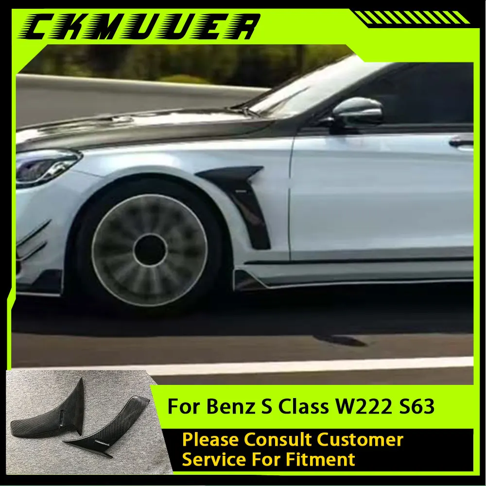 

CKMUUER Передний бампер из углеродного волокна, боковые накладки на крыло, разделитель плавника для Mercedes Benz S Class W222 S63 S65 AMG 2014-2019