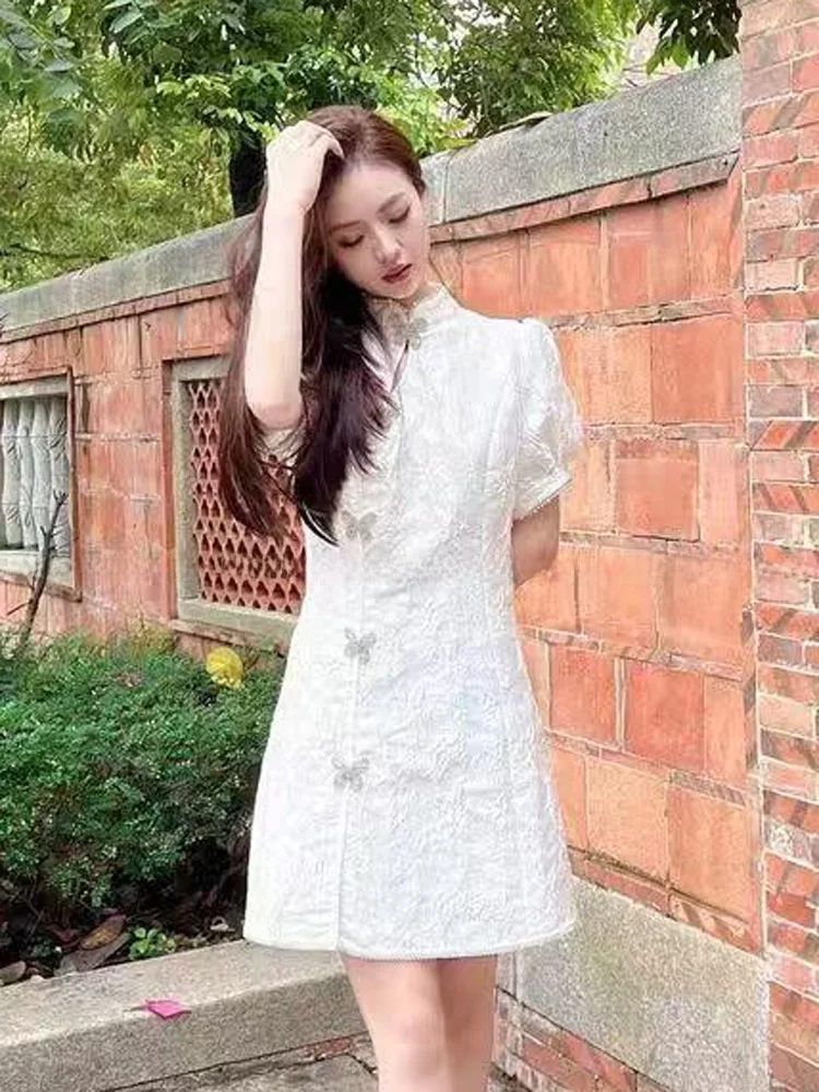 Ele Nieuwe Chinese Sle Versierd A-lijn Dr Afslankende Taille en Sve Polyestervezel Zomer Faionable Dr