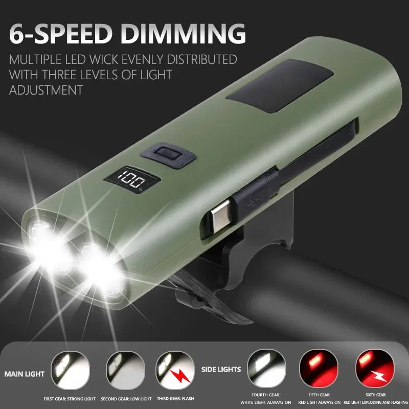 Bicycle Front Light, Waterproof Super Bright Flashlight, Rainproof Strong Light for Mountain Bikes and Outdoor Use