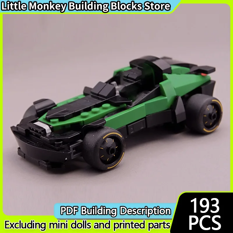 

Speed Racing Car Model MOC Building Bricks Green Concept Race Car Modular Technology Children Holiday Gifts Assemble Toys Suit