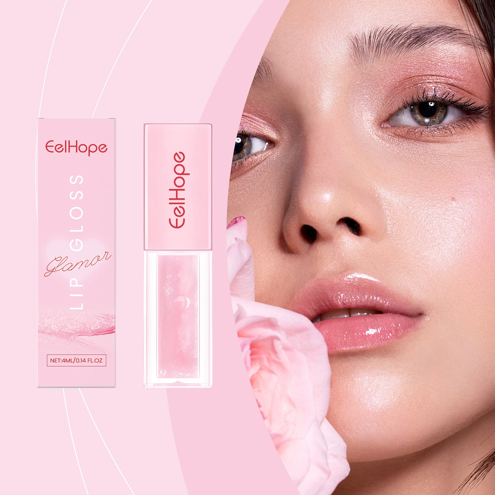 Nourishing Tinted Lip Oil for High-Shine Finish Hydrating Crystal Oil Plumping Moisturizing Long Lasting Non-sticky Care Product