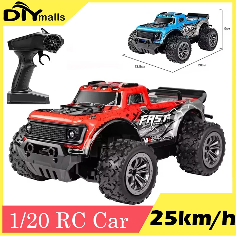 

1:20 RC Car High-Speed Remote Control 25 Km/h Electric Toy Off Road Vehicle with LED Headlight Drift Climbing Cars Gift for Kids