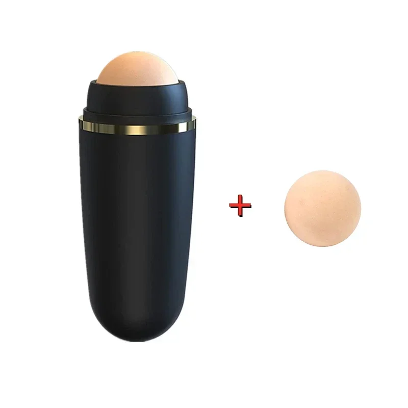 2-in-1 olie-absorberende roller Natuurlijke vulkanische steen Gezichtsmassage Body Stick Make-up Huidverzorgingshulpmiddel Gezichtsporiën Reinigingsolieroller