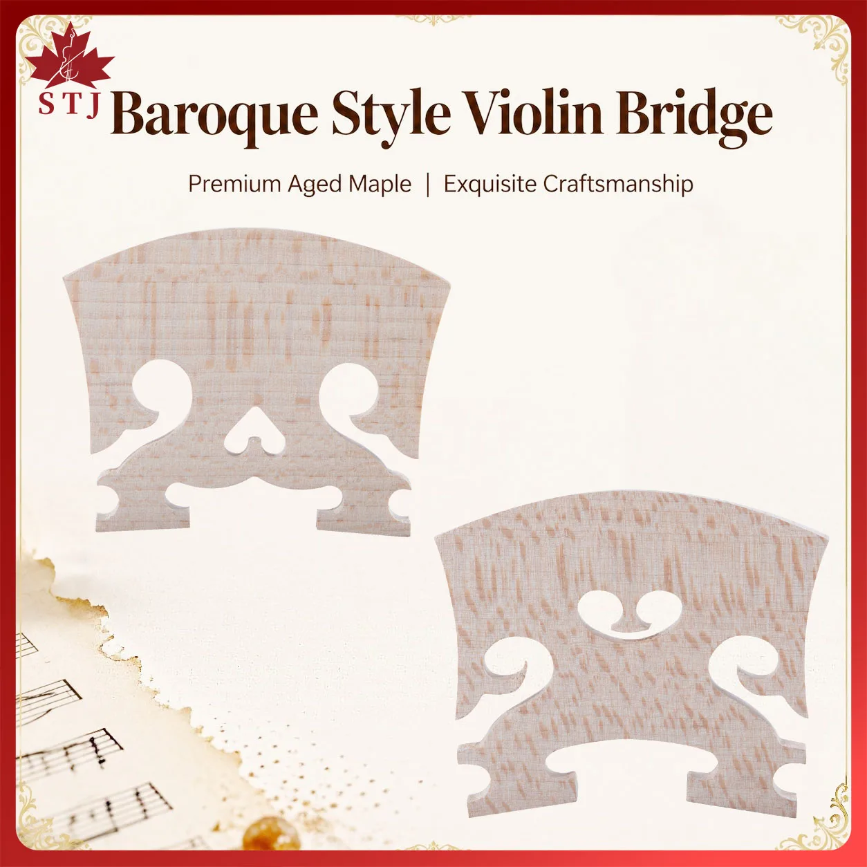 4pcs Violin Bridge 4/4 Violin Bridges Baroque Style Maple Wood Fiddle Bridge Maple Bridge Violin Bridge Part
