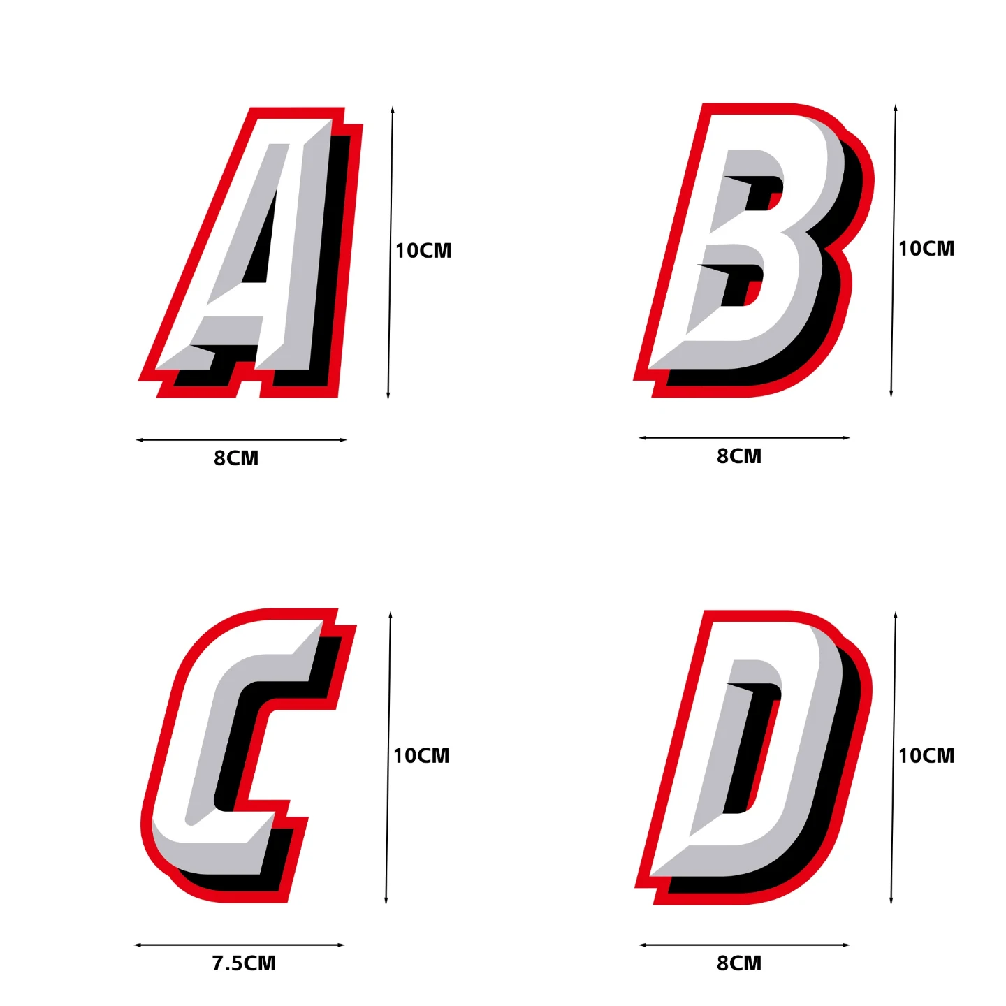 

Motorcycle Stickers Reflection Numbers Letters Freely DIY Combination Decal