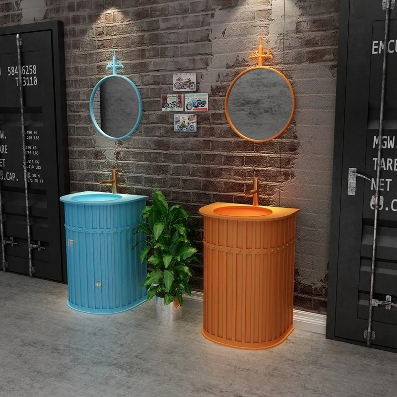 Washbasin, pool, bar, creative container, column basin, toilet, industrial style, wrought iron floor-to-ceiling basin