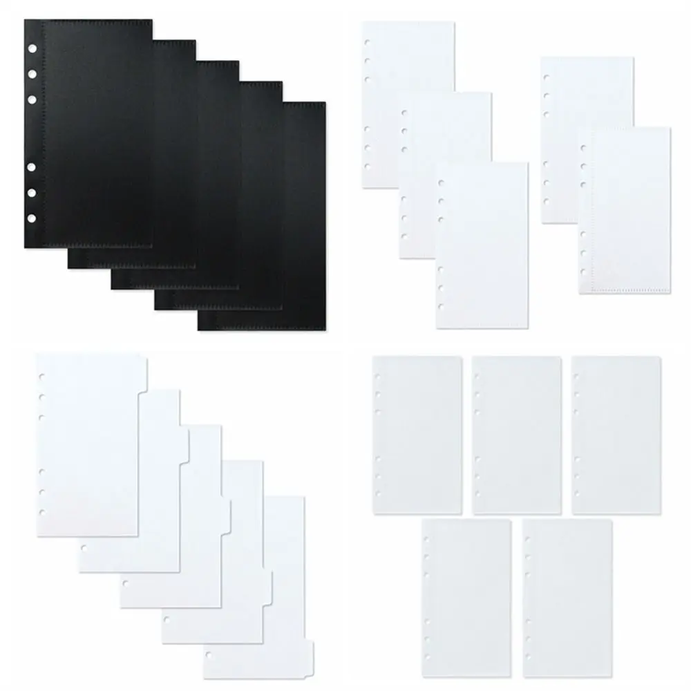 Document Filing Bag Transparen Binder Pockets 6-Ring Waterproof Notebook Divider Page PVC A6 Binder Folders School Supplies