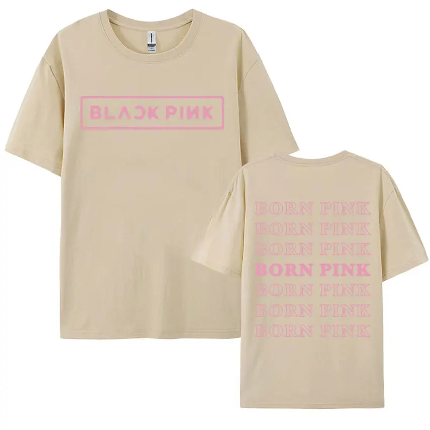 Black Pink Graphic T Shirt Men Women\'s Fashion Aesthetic Kpop Streetwear Y2k Tee Shirt Unisex Casual Cotton Short Sleeve T-shirt