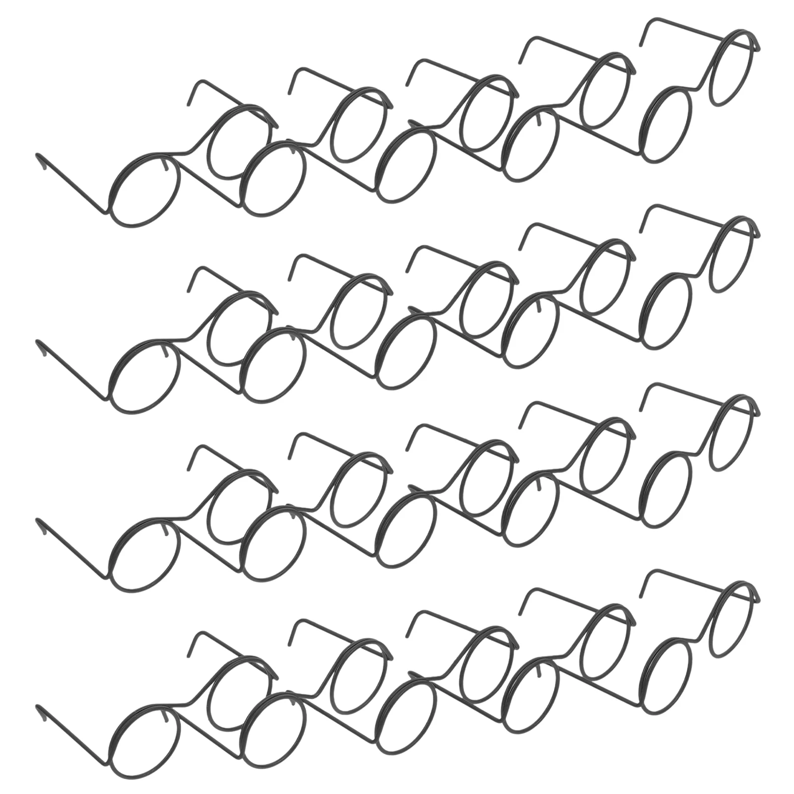 

20 Pcs Decorative Glasses Decors Dress up Metal Mini Miniature for Crafting Toys