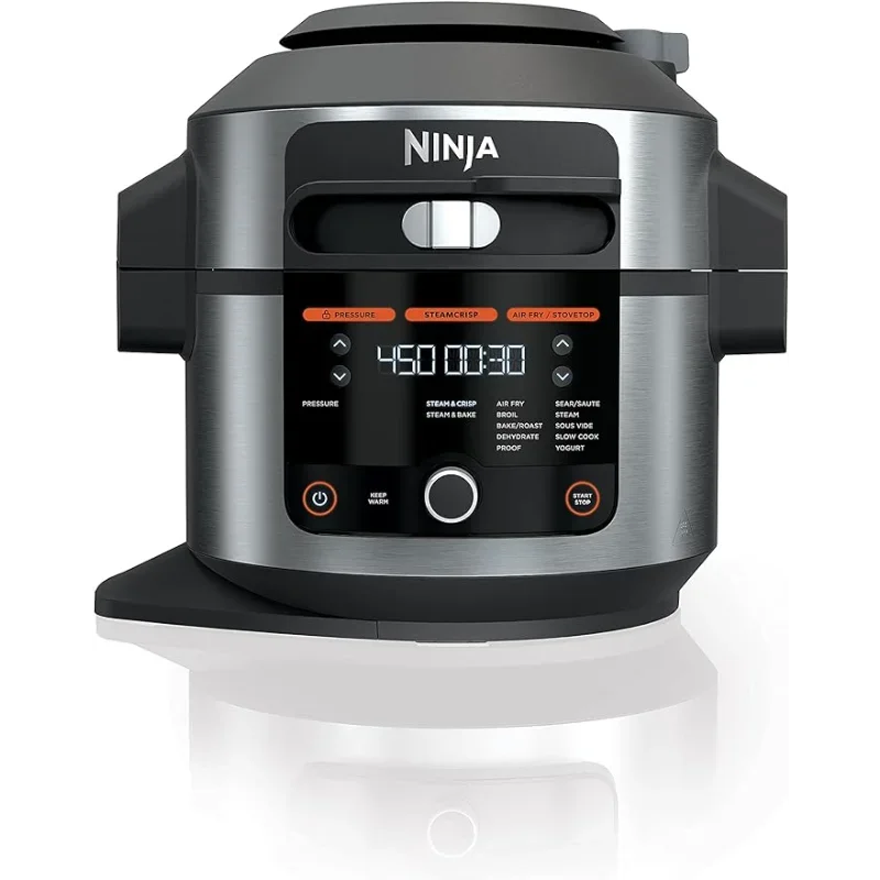 Ninja OL501 Foodi 6.5 Qt. 14-in-1 Pressure Cooker Steam Fryer with SmartLid, that Air Fries, Proofs & More, with 2-Layer Capaci