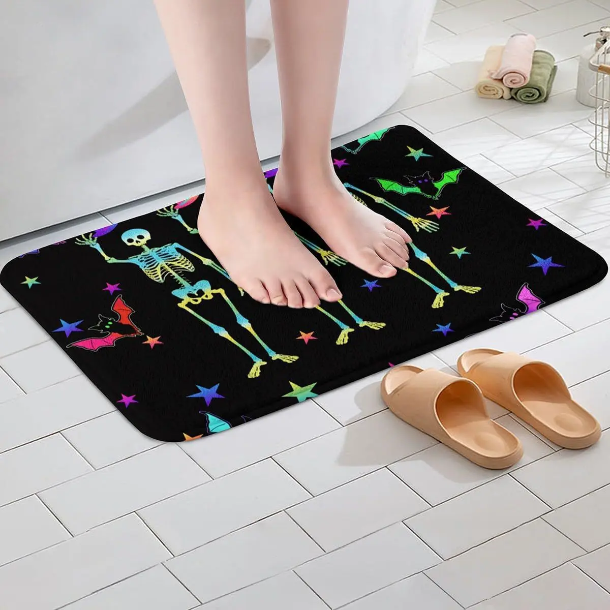 VIKAMA Flannel Cartoon Rug Entryway, Bedroom, Durable and Easy to Clean Foot Mat - Best-selling Halloween Home Decoration
