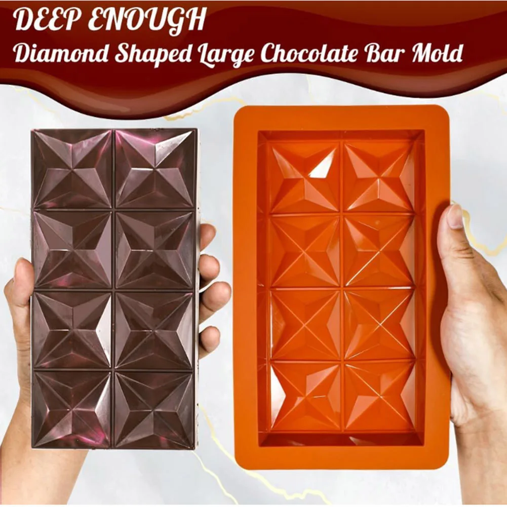 Chocoladereepvorm diep met 10 stuks zakken Dikke dubai-chocoladevorm voor gevulde barvulling Pistache Break Apart Chocoladereep