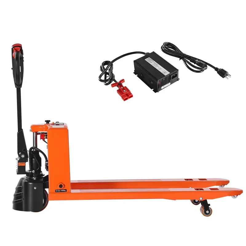 Electric Pallet Truck 3300 lbs Capacity 48x27 Inch Adjustable Forks Lithium Battery Powered for Model D0100X3U0UX