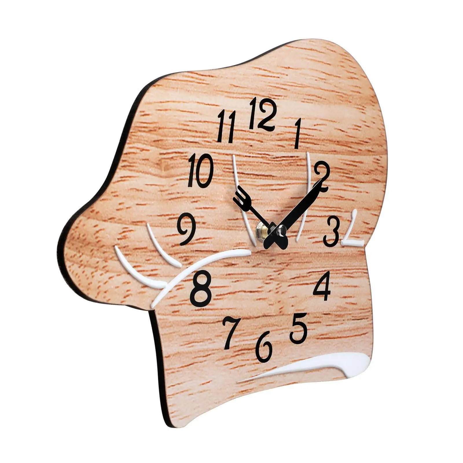 Chef Hat Design Wall Clock Silent Operation Creative Kitchen Clock for Bedroom Living Room Farmhouse Decoration