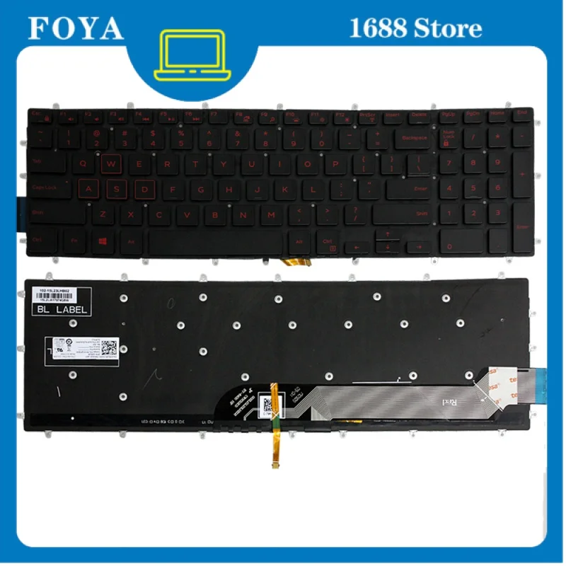 

US W/ Backlit Keyboard Red Letters For Dell PK131QP1B00 NSK-EC1BC 01 03R0JR