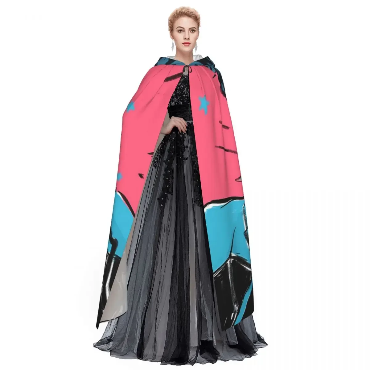 Nightwing And Bitewing Ico عباءة طويلة بقلنسوة الساحرة في القرون الوسطى زي تنكري كيب الهالوين مصاص دماء الكبار للجنسين #4