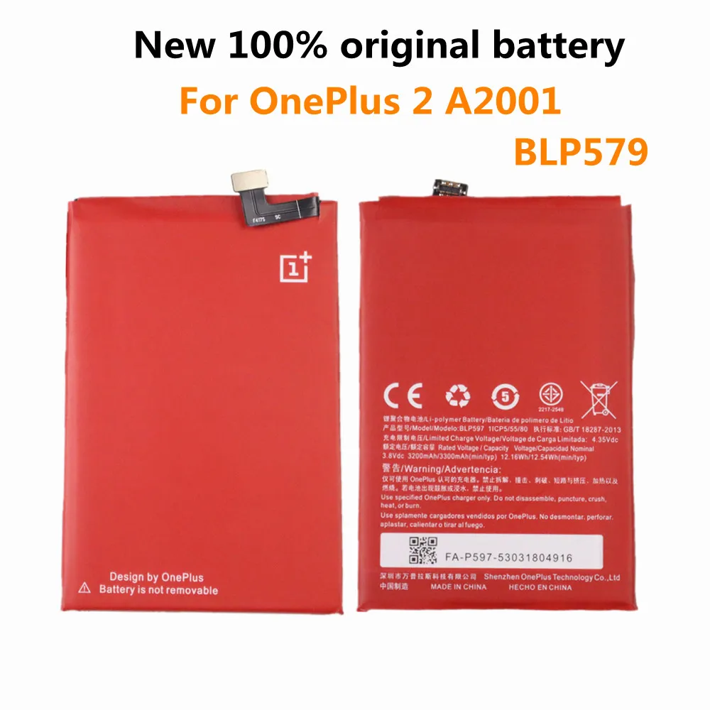 

Оригинальный аккумулятор BLP579 для телефона Oneplus 2 A2001, сменные батареи большой емкости BLP579 3200 / 3300 мАч, батарея для мобильного телефона