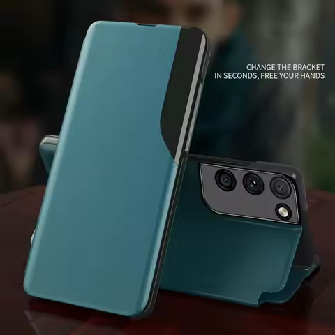 Slim Ultra Protective Magnetic Flip Case with Half Window Bracket for Samsung Galaxy A52/A52s 5G/A32 5G/A50/A51/A22/A72/A21s, Pr