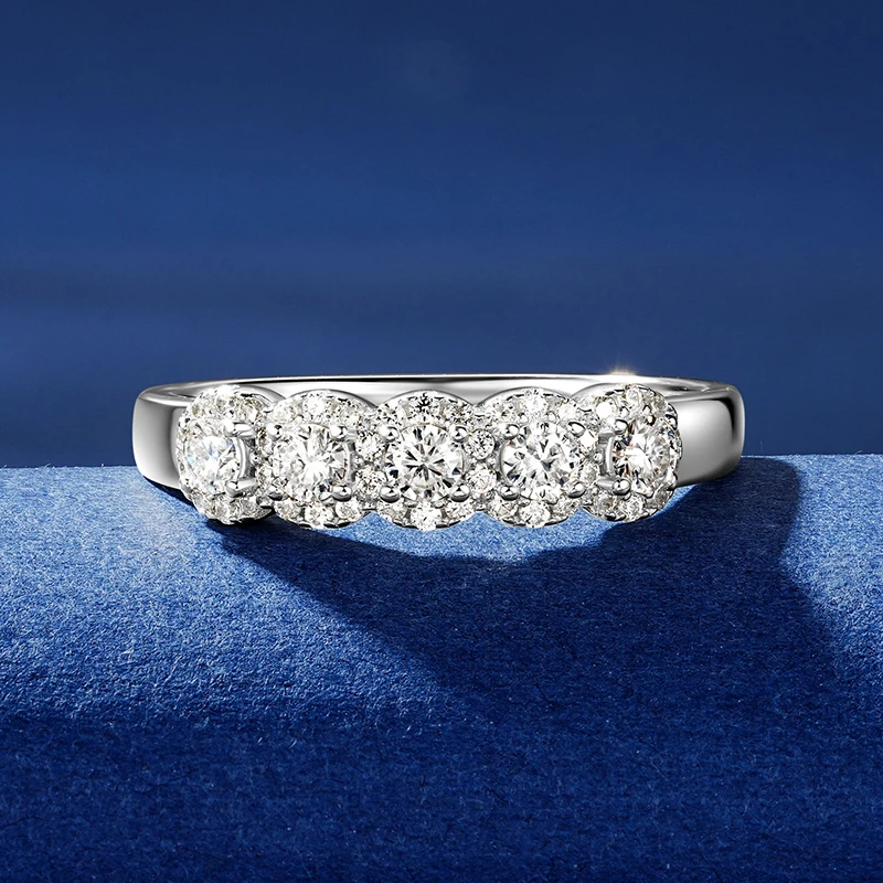 

Full 2.5mm Certified D Moissanite Wedding Rings for Women Girls Pure 925 Silver Lab Diamond Engagement Bridal Band Jewelry Gifts