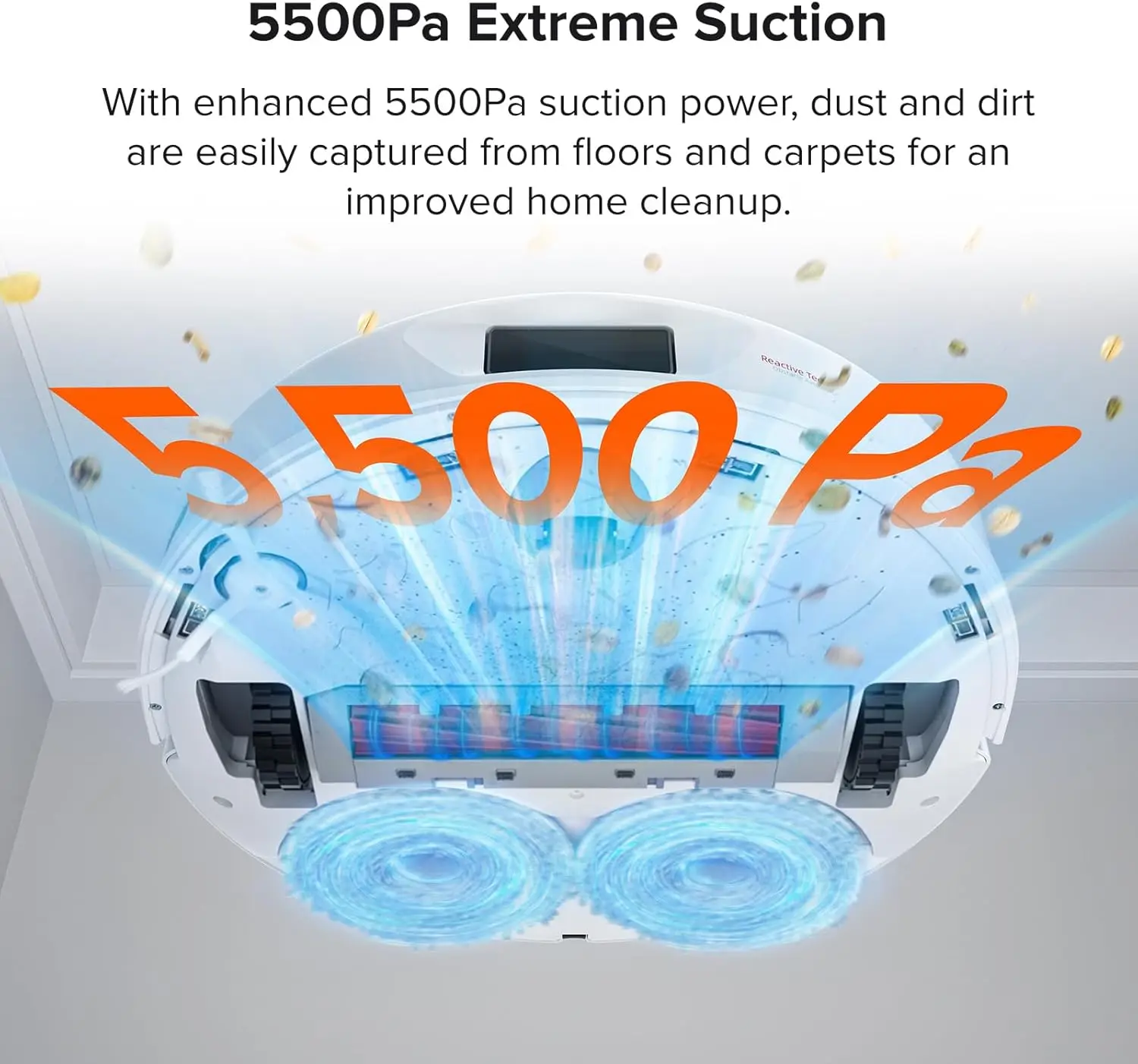 Roborock Q Revo Robot Vacuum and Mop Auto-Drying Auto Mop Washing Dual Spinning Mops Auto Mop Lifting Self-Refilling