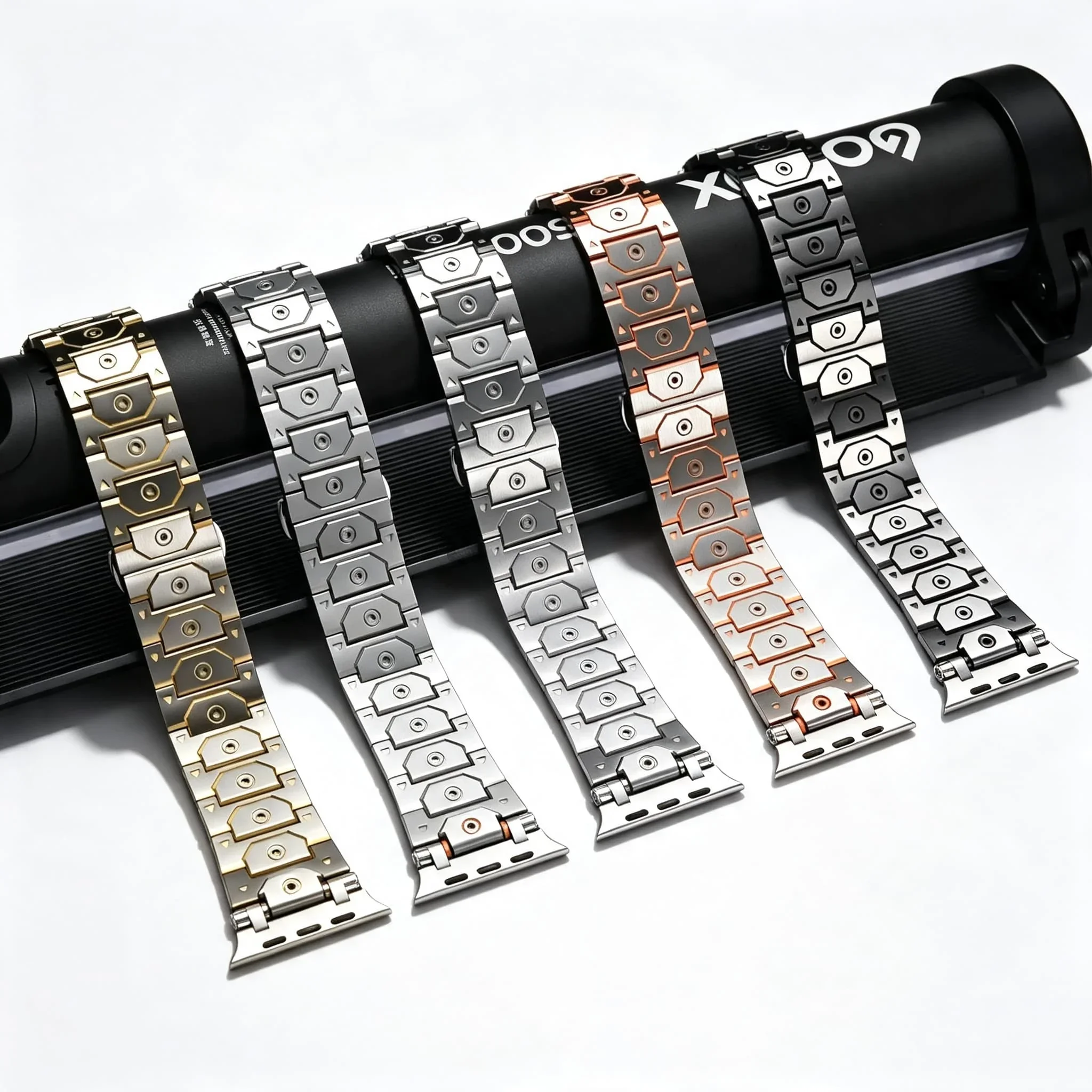 For Apple Watch Ultra 2 49mm Series 10 46mm 9 8 7 SE 45 44 42 41 40 38mm Titanium Color Stainless Steel Bracelet Strap