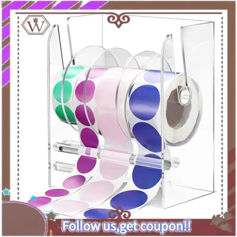 ABBG-регулируемый диспенсер для этикеток, акриловый диспенсер для рулонов наклеек, держатель для рулонов, прозрачные держатели для этикеток, держатель для наклеек, 4 диска
