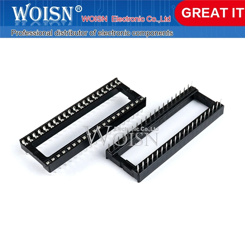 10PCS  IC socket integrated block in-line DIP single-chip microcomputer chip flat foot base sub 40P wide