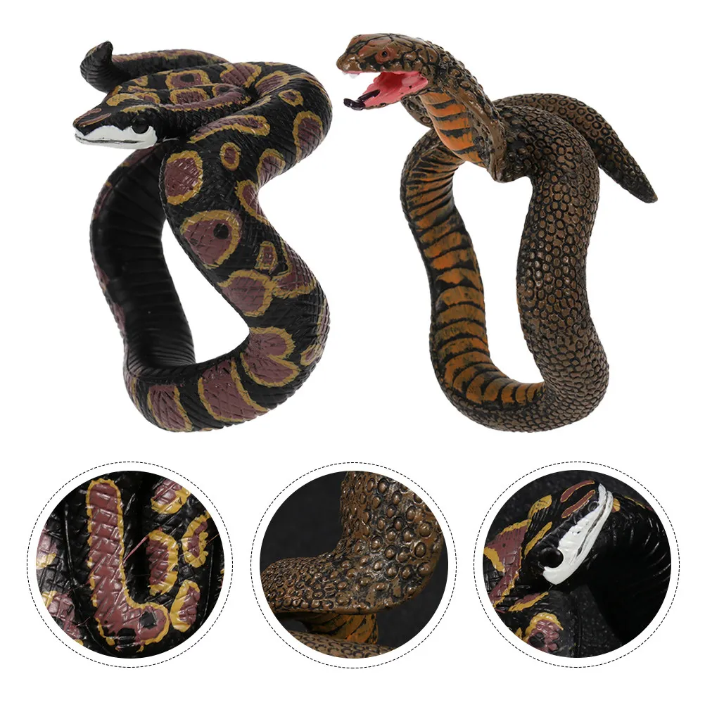 

2Pcs Realistic Snake Hand Chains Educational Props for Kids Scientific Animal Learning Creepy Halloween Party Supplies Prank