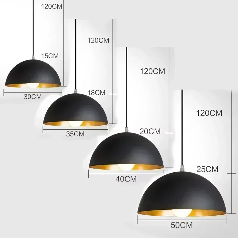 

Lomin Nordic Pendant lights Retro Industrial Black E27 Lamp Restaurant Dining Bar Decorative Chandelier Fixture 110V220V
