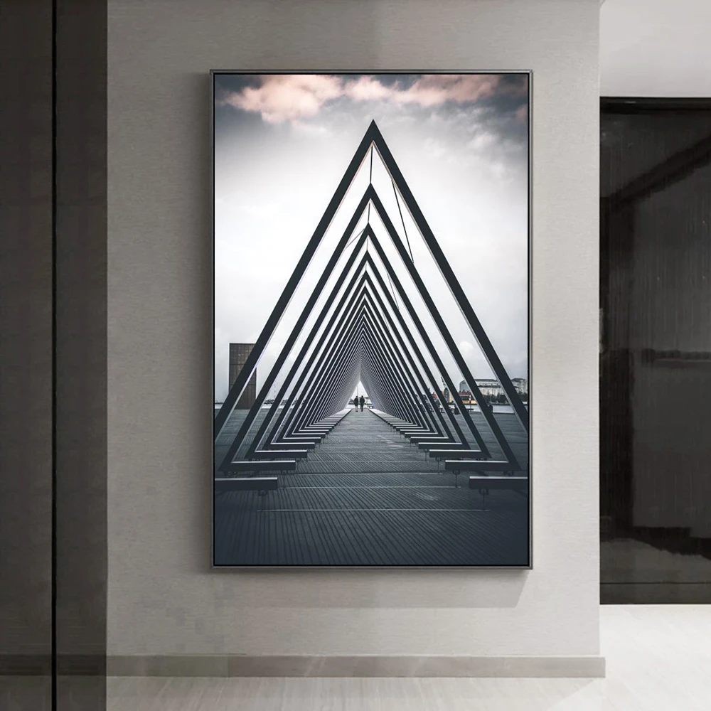 Light Luxury Black White Gray Industrial Style Canvas Poster Space Extension Simplicity Wall Art Print Painting Home Decor Mural